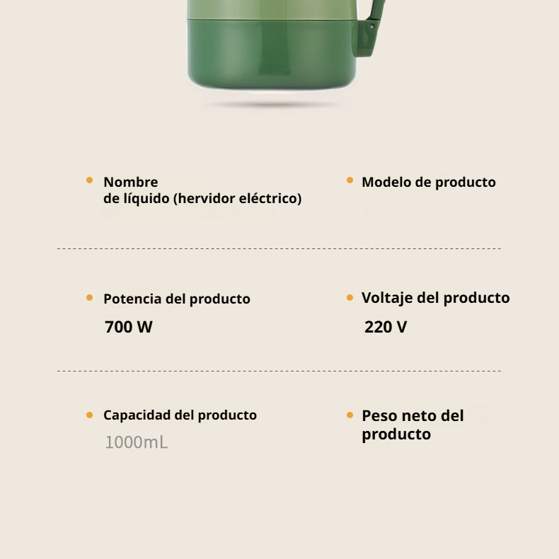 Botella hervidora portátil con aislamiento para el hogar