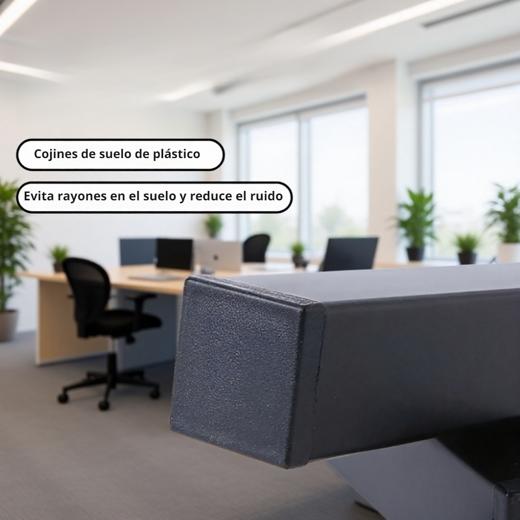 Mesa plegable con patas de soporte abatibles 90°