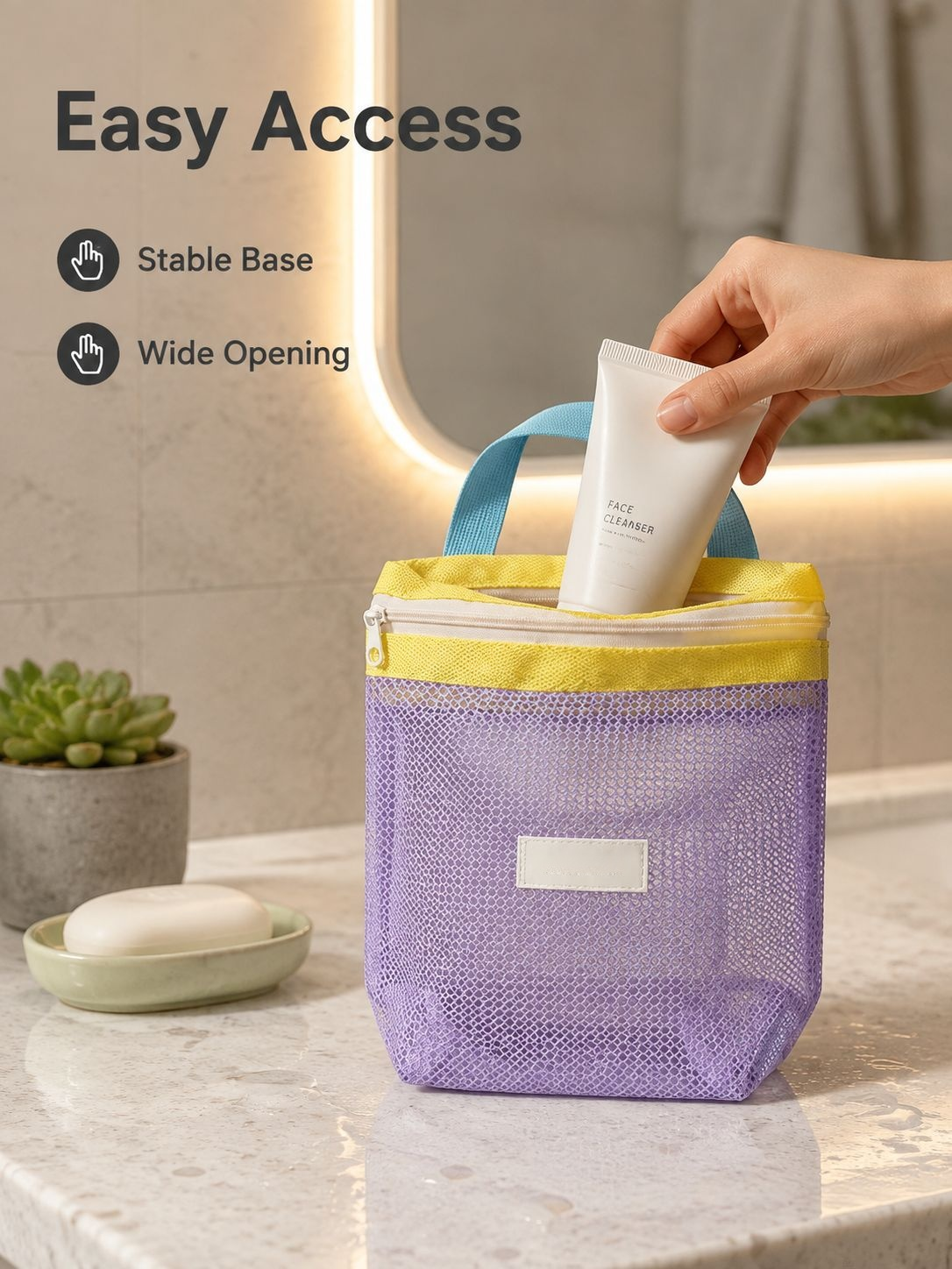 JMY - Portable Waterproof Mesh Toiletry Bag
