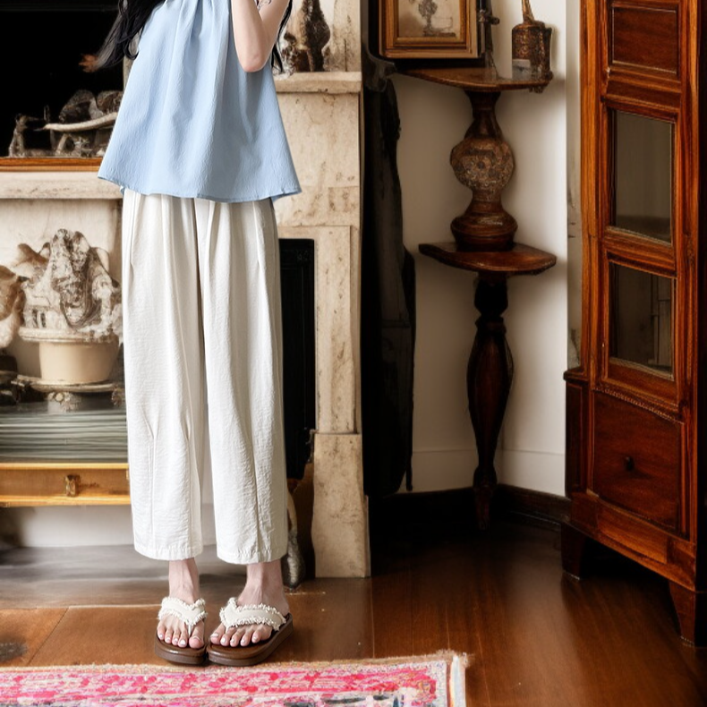 하이웨스트 할머니 팬츠 앞모습