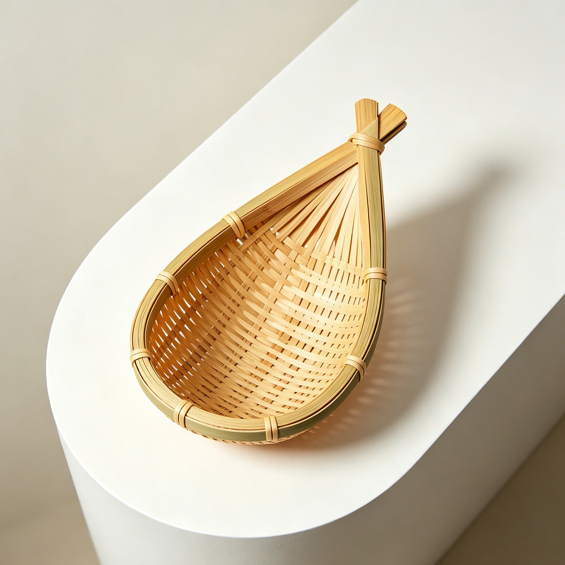 Eco-friendly bamboo serving tray on a kitchen table
