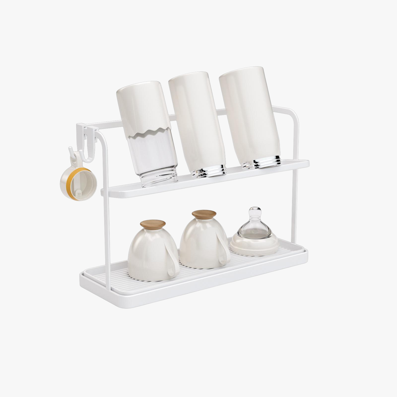 Feng home restaurant kitchen desktop double layer inverted drain cup rack tea set tea cup storage ra