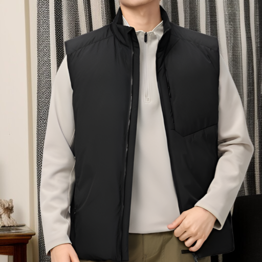 メンズスタンドカラーダウンベスト、厚手のダウンベスト、防風、防水、保温、帯電防止加工、高品質のホワイトダックダウン使用、軽量。