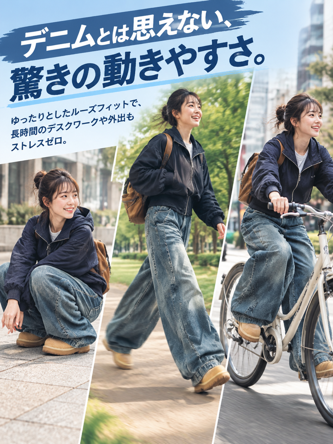 【倉敷・児島】ヴィンテージ風美脚シルエットカーブジーンズ