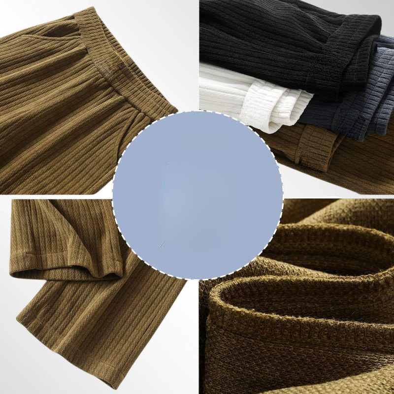 셰닐 하이웨이스트 패션 스트레이트 레그 와이드 레그 팬츠