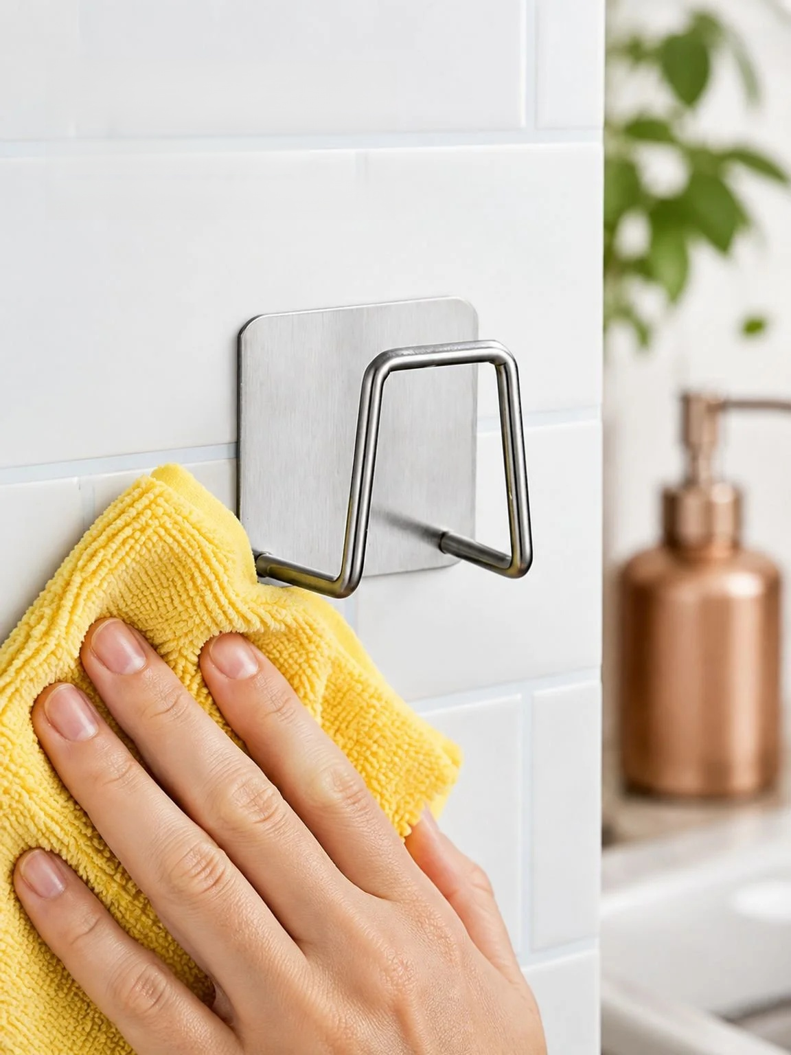 Ganchos de acero inoxidable para utensilios de cocina modernos