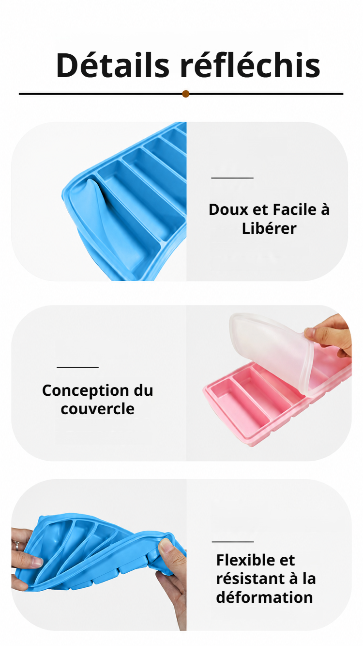 Accessoire de cuisine pour préparer des glaçons longs