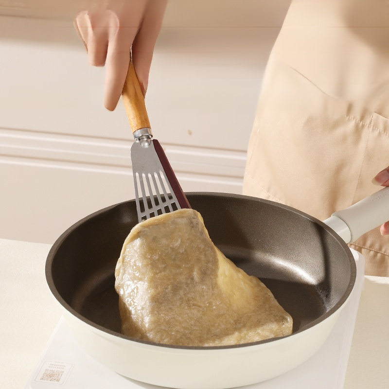 Solid Wood Handle Silicone Spatula for Non-stick Pans