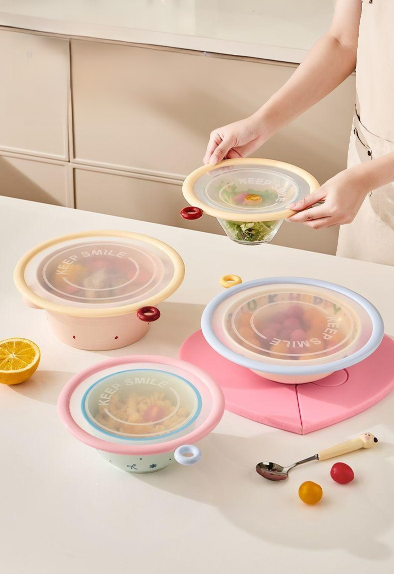 그릇, 접시에 씌울 수 있는 다용도 실리콘 뚜껑