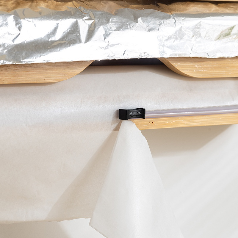 廚房多格保鮮膜分割器竹製收納盒