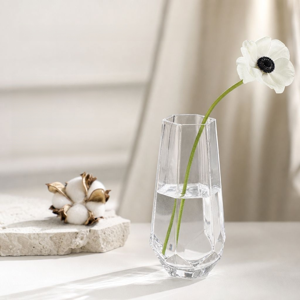 Elegante Glasvase Transparent Große Öffnung für Blumen & Deko