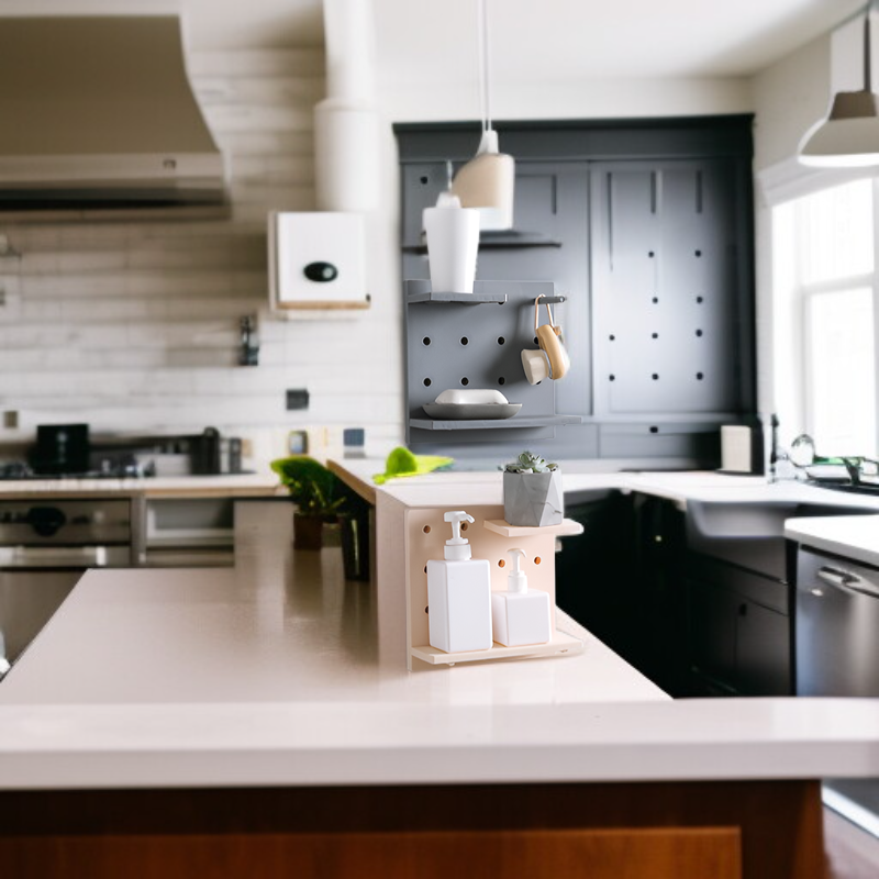  플라스틱 타공판 벽걸이 수납 선반