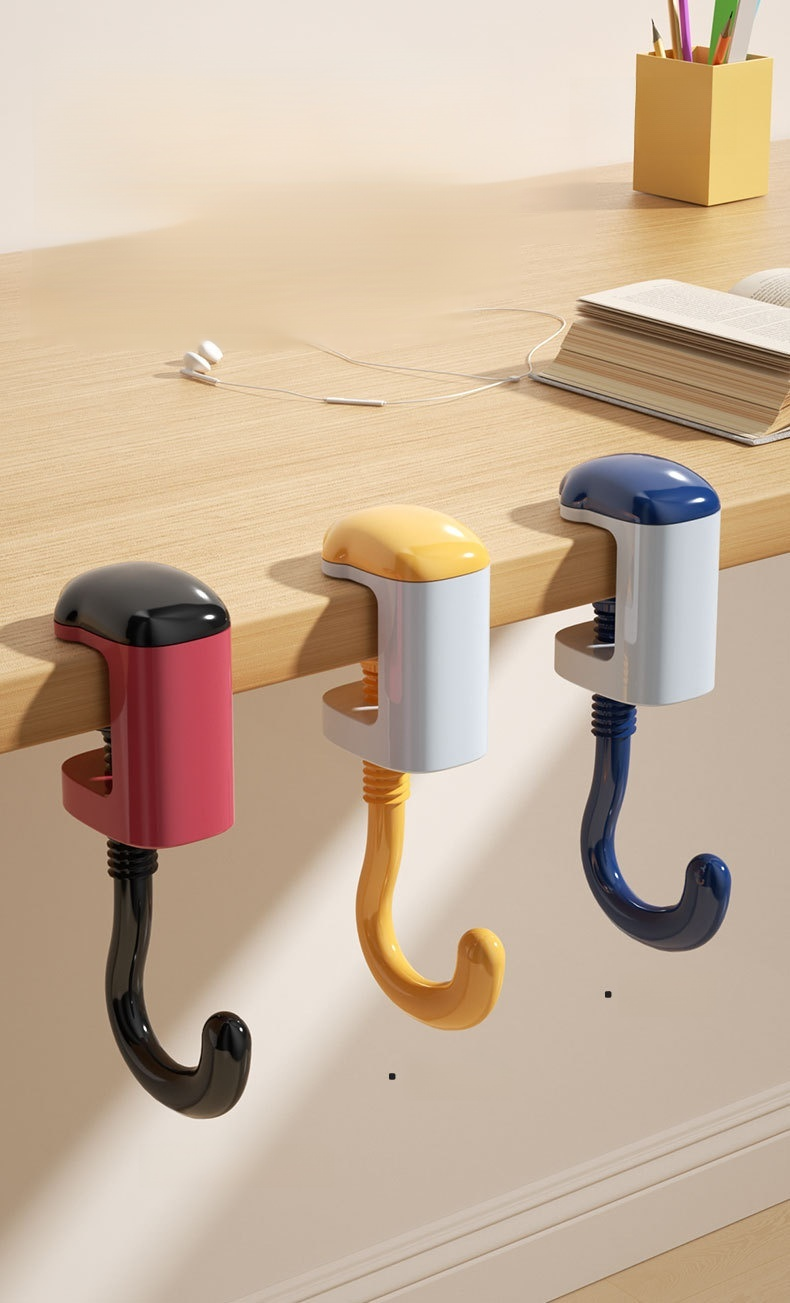 Installation facile du crochet sans perçage sur un bureau