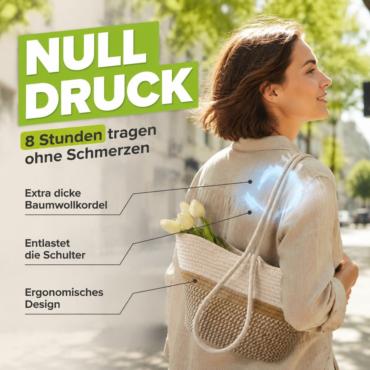 Modische Damen-Schultertasche, handgewebt, große Kapazität