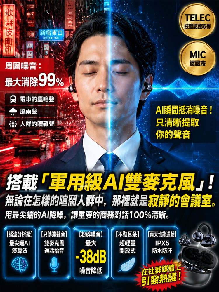 【AI+144語言翻譯+會議記錄】耳機