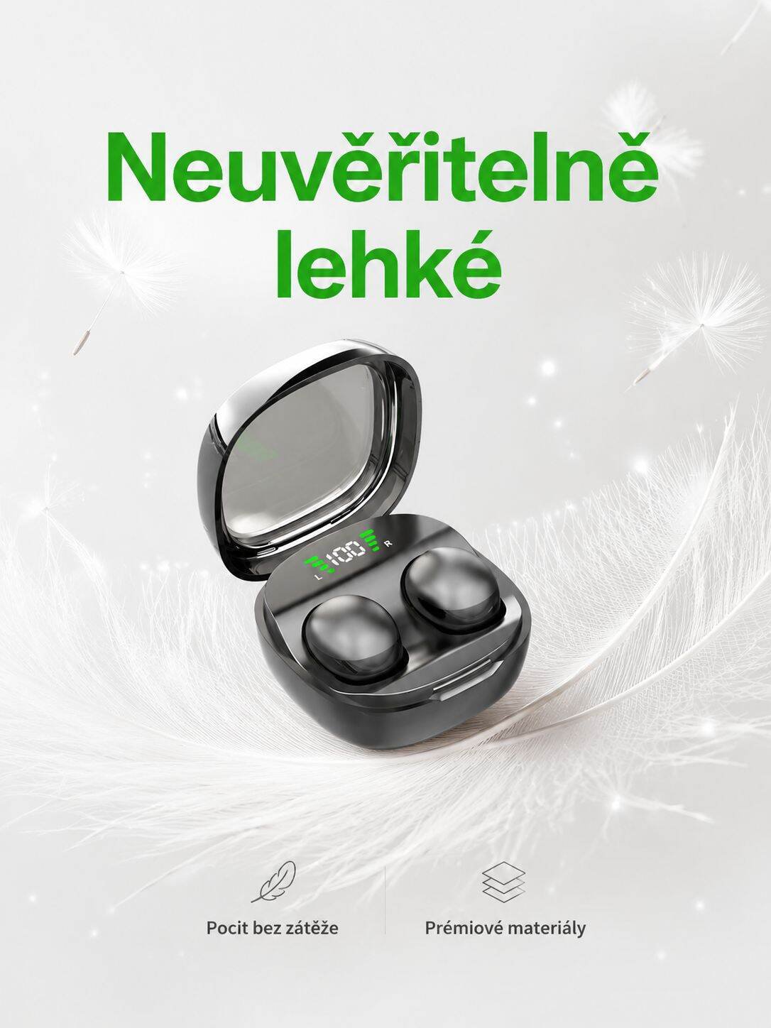 Sluchátka v nabíjecím pouzdře