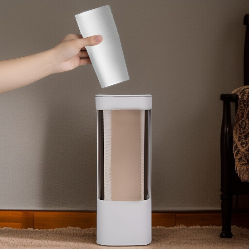 プラスチック使い捨て収納カップラックカップホルダー紙コップディスペンサー防塵ウォーターカップラック壁掛け式ダブルチューブ収納ラック