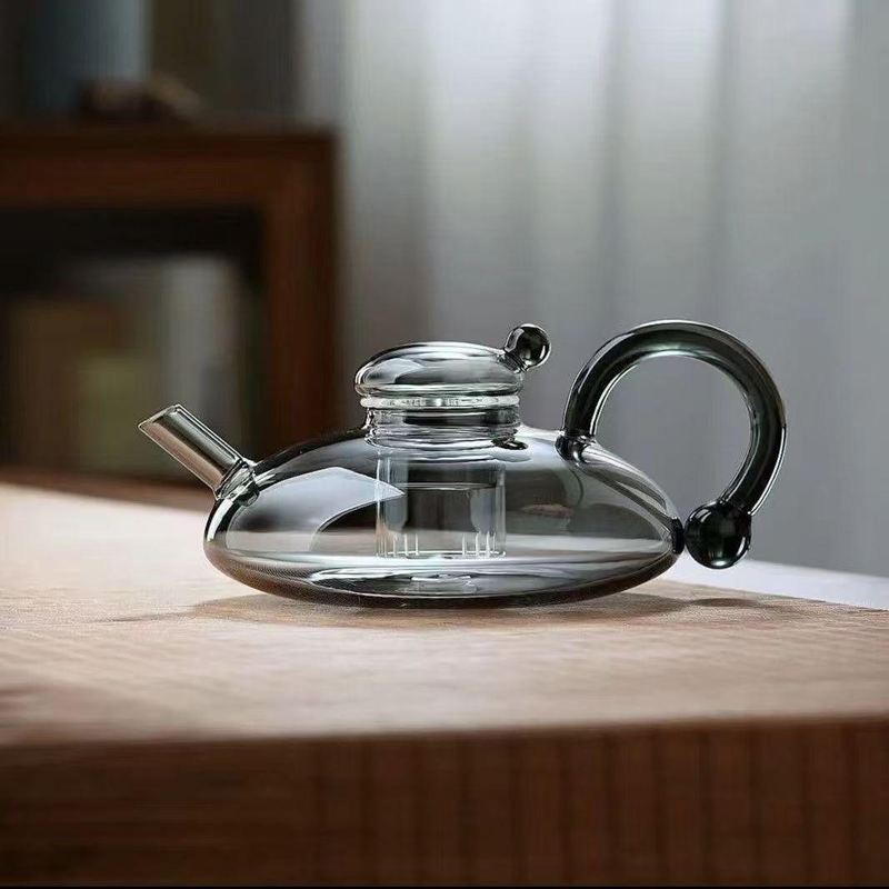 新款耐高溫煙灰色手工鼠尾壺茶具煮茶壺