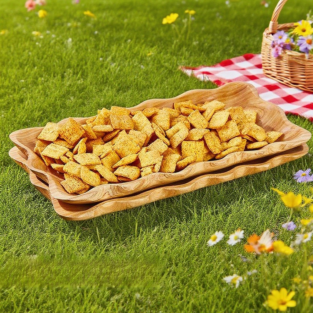 직사각형 나무 과일 쟁반