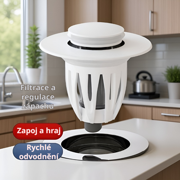 Černý odtokový uzávěr pro umyvadlo