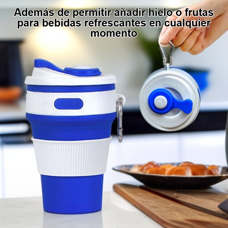 Detalle del tapón de la botella de silicona reutilizable