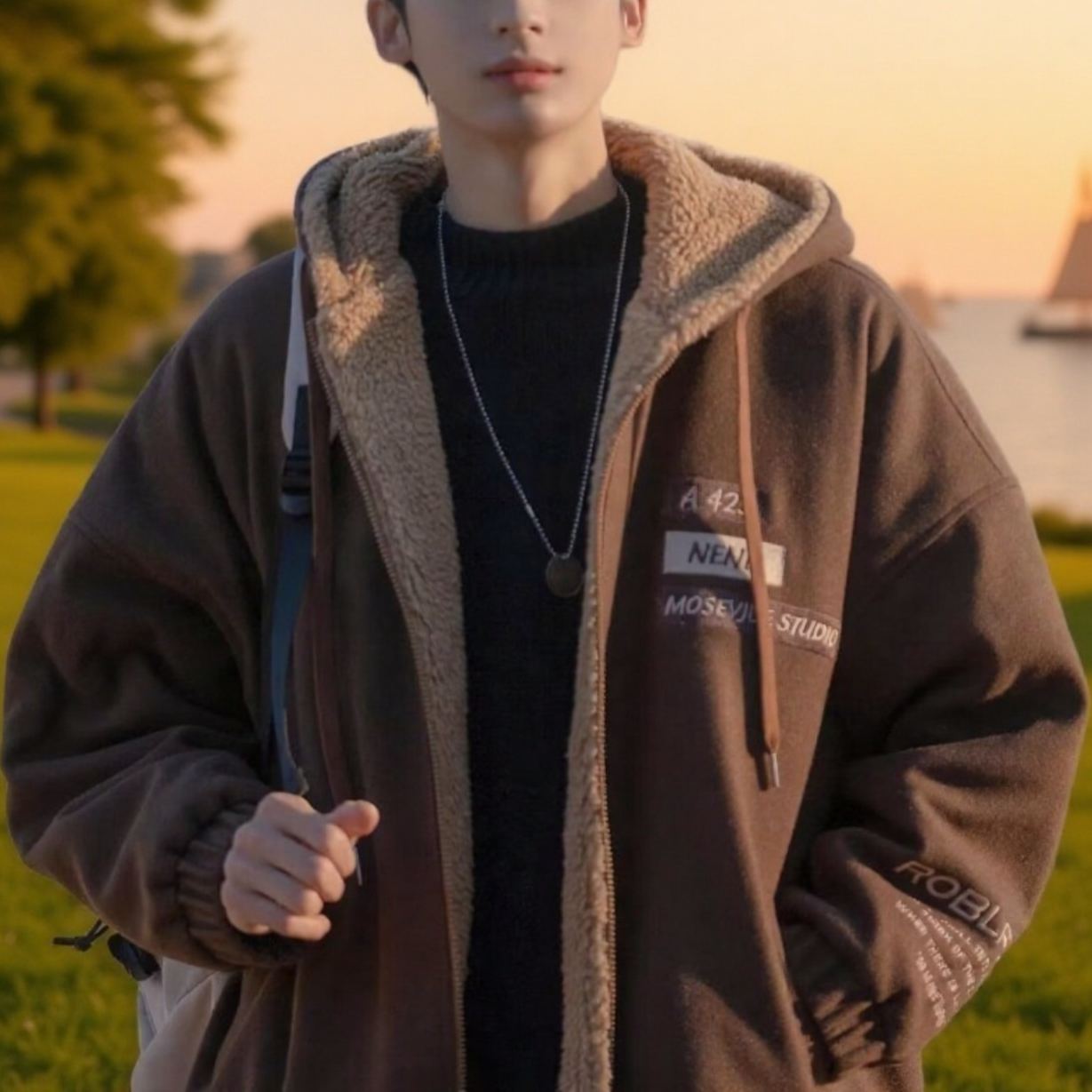 刺繍ディテールが映えるフード部分