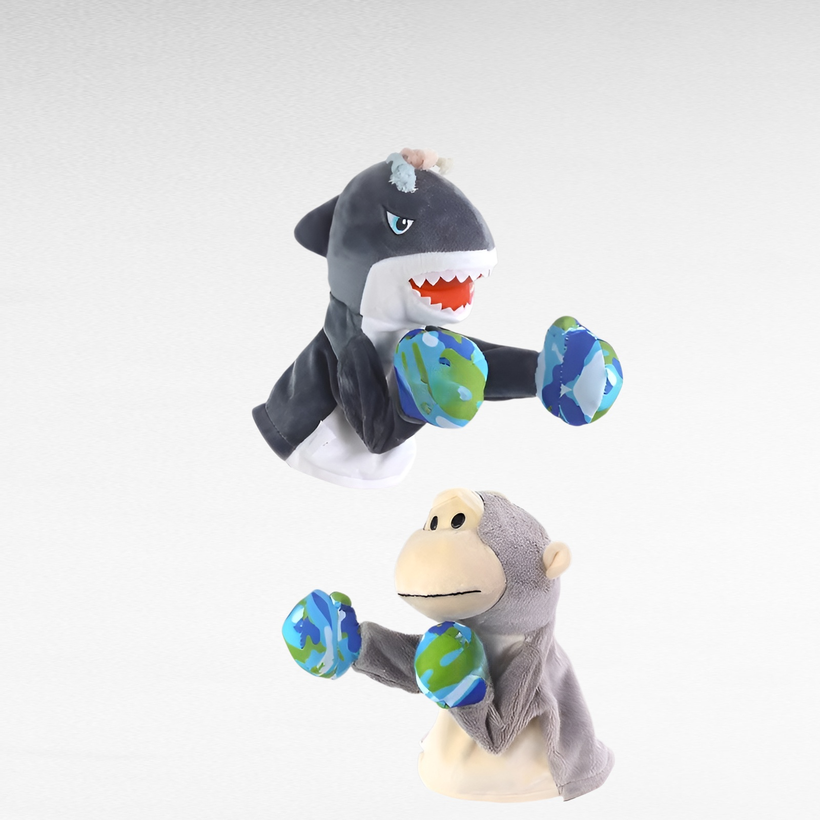 親子で遊べるサメ＆モンキー手袋ぬいぐるみ 女の子向け玩具 2025年新作