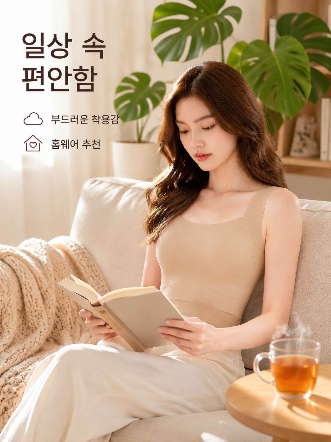 동백꽃 스킨케어 올인원 심리스 나시
