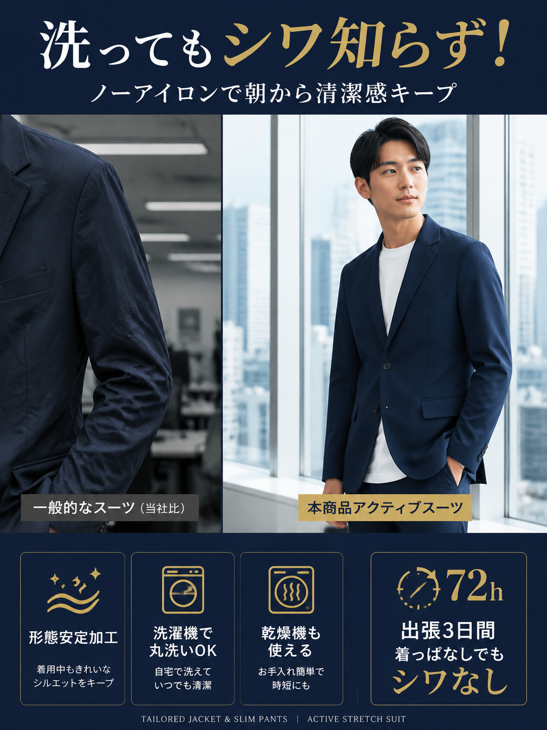 春秋用メンズスーツセットアップ