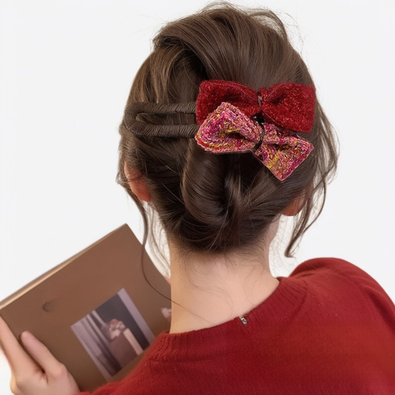 Hair clip with plush bow