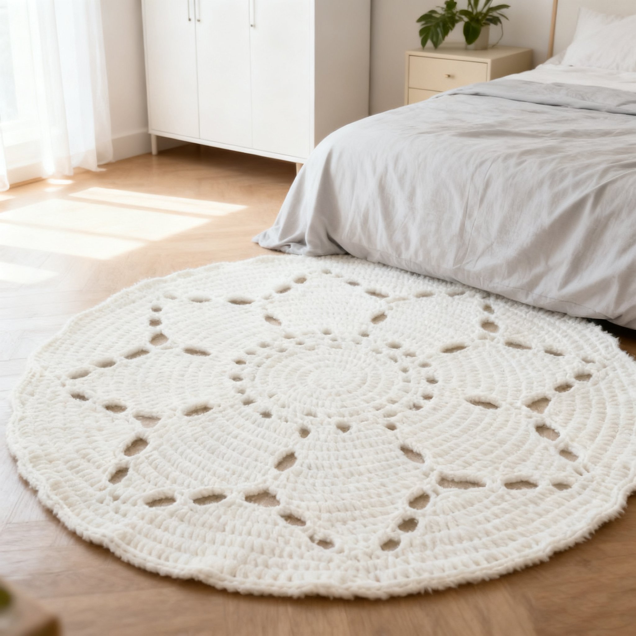 둥근 짠 러그 원형 카펫