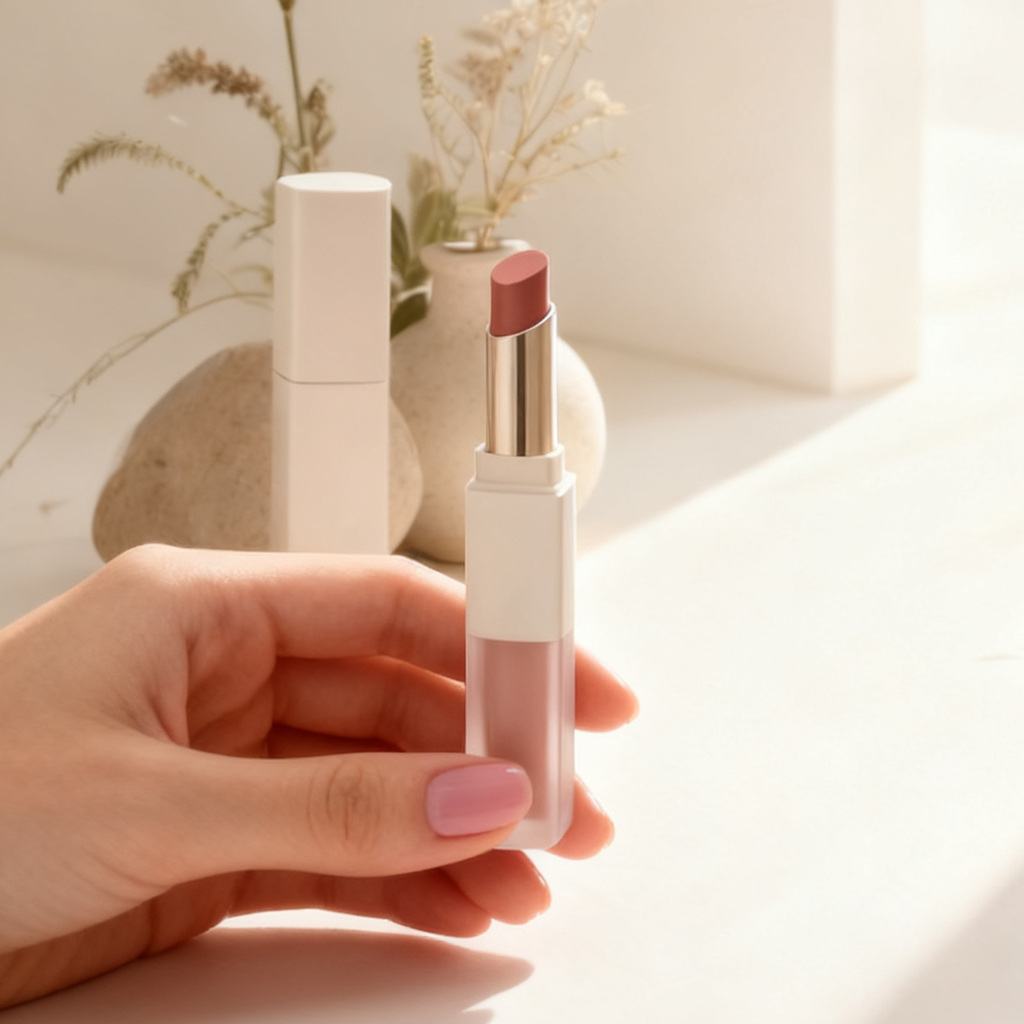 부드러운 광택 새틴 립스틱 듀오