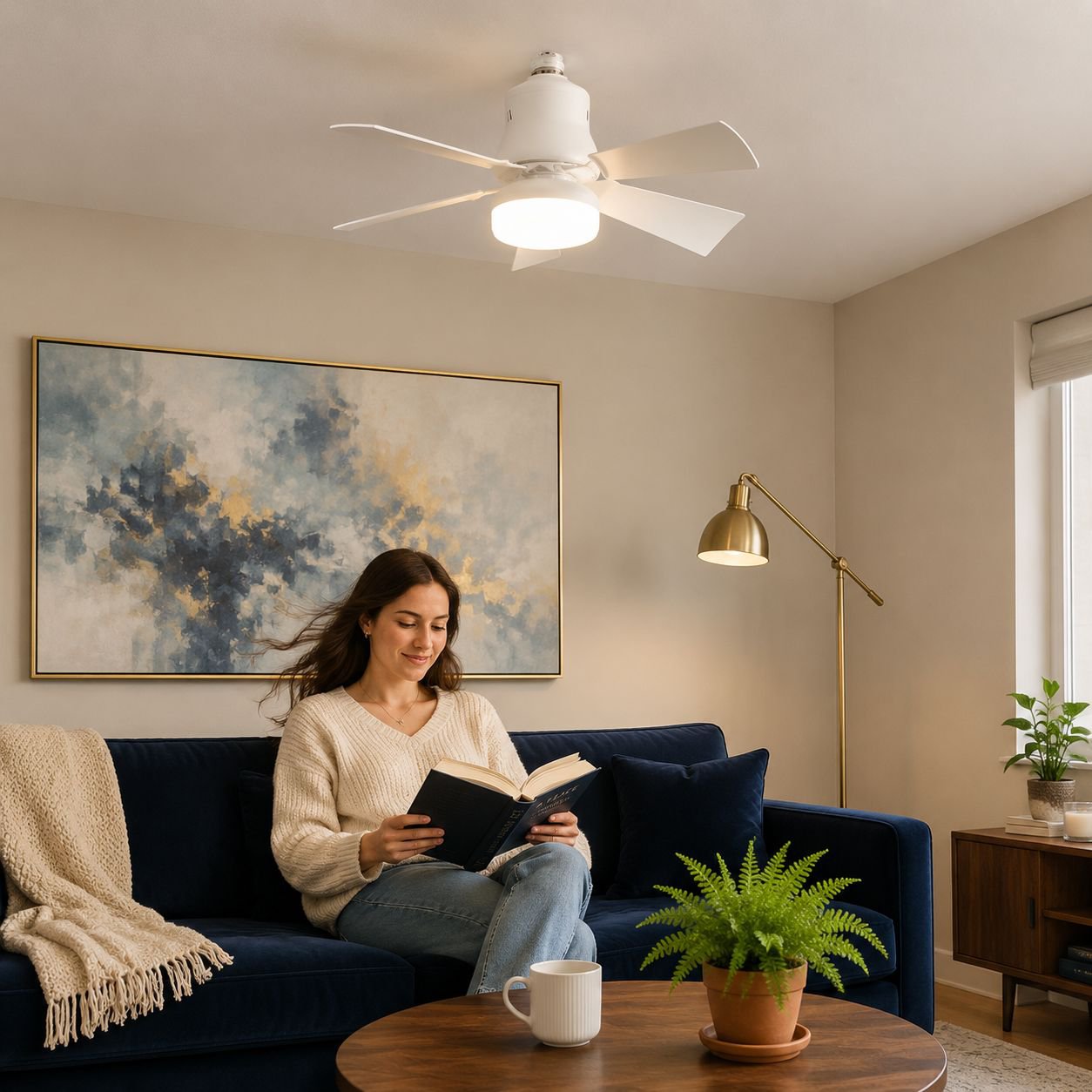 Bedroom Living Room Fan Light Fan Light Detachable Three Wind Speed Home Ceiling