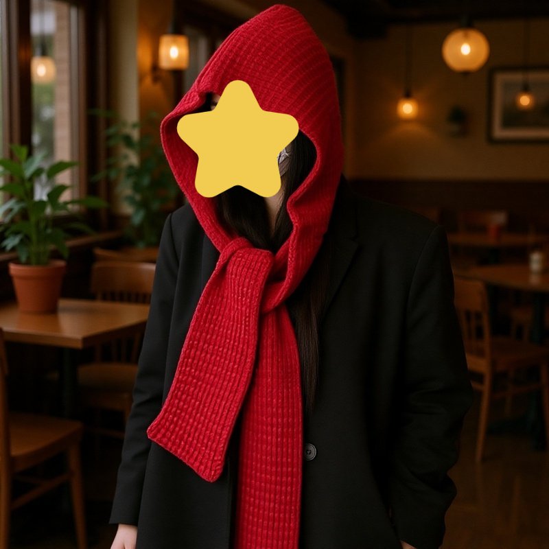 Bufanda con capucha y gorro integrado para mujer, diseño sencillo, moda y protección contra el frío