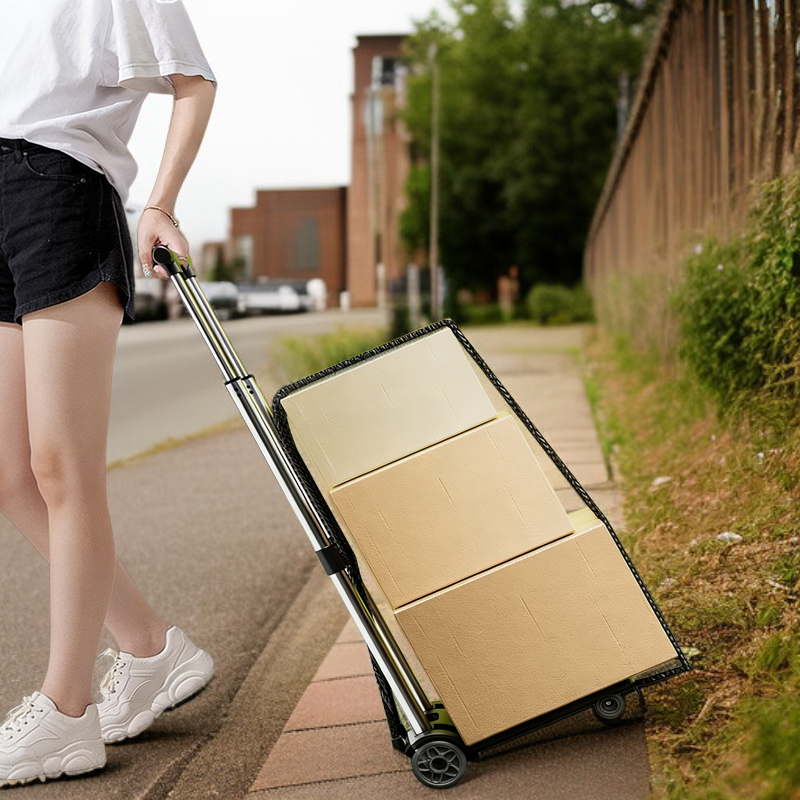 Carro de transporte multifuncional para equipaje en uso