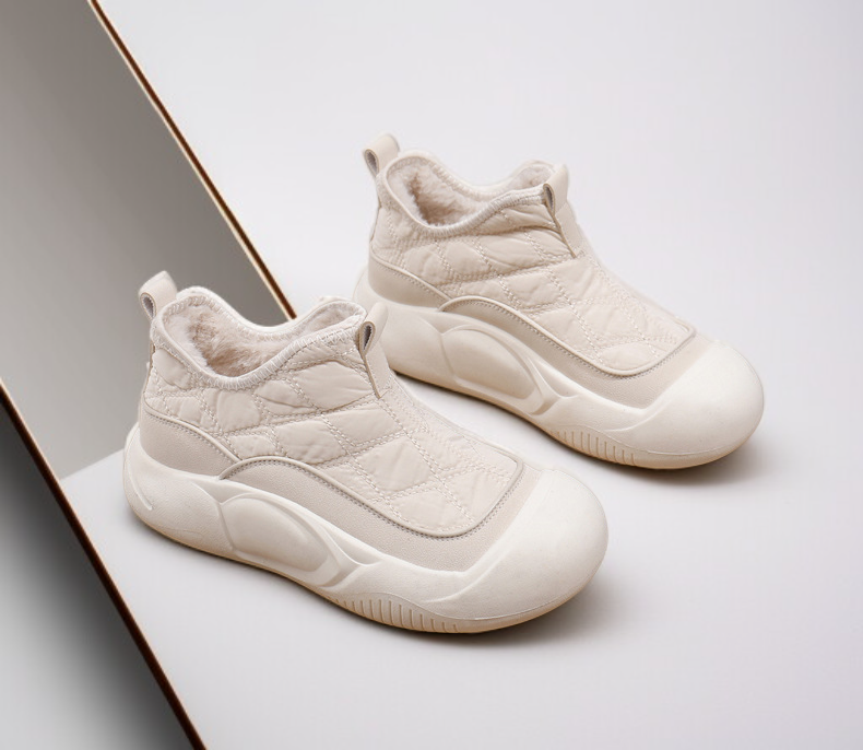 滑り止めソール付き女性用コットンシューズ