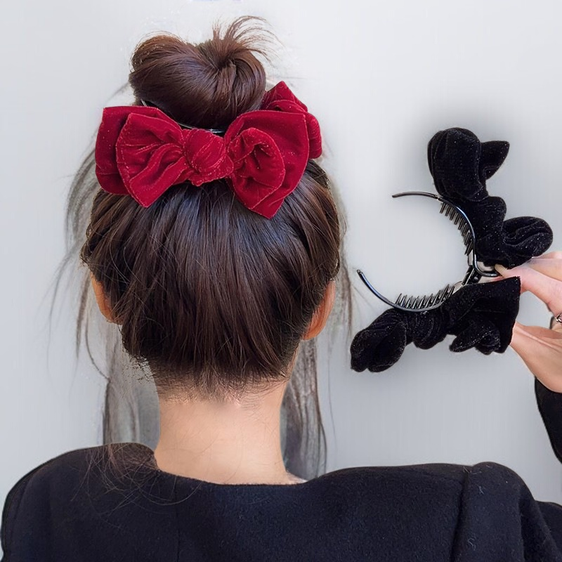 Premium Velvet Bow Ball Head Gripper