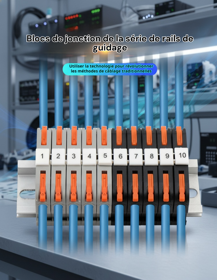 Bloc de bornes combiné PCTJM-211 sur rail DIN
