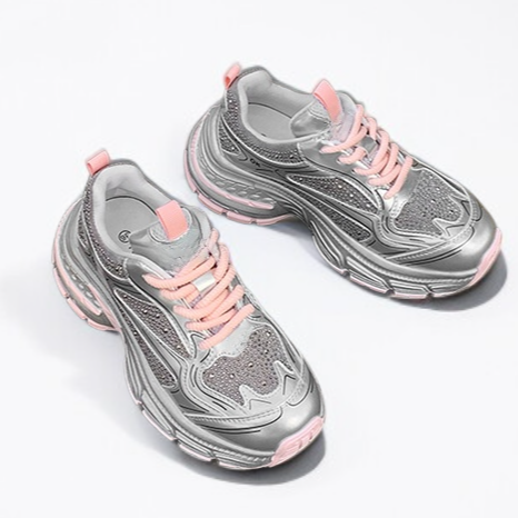 여성용 플랫폼 아빠 신발 밑창 디테일