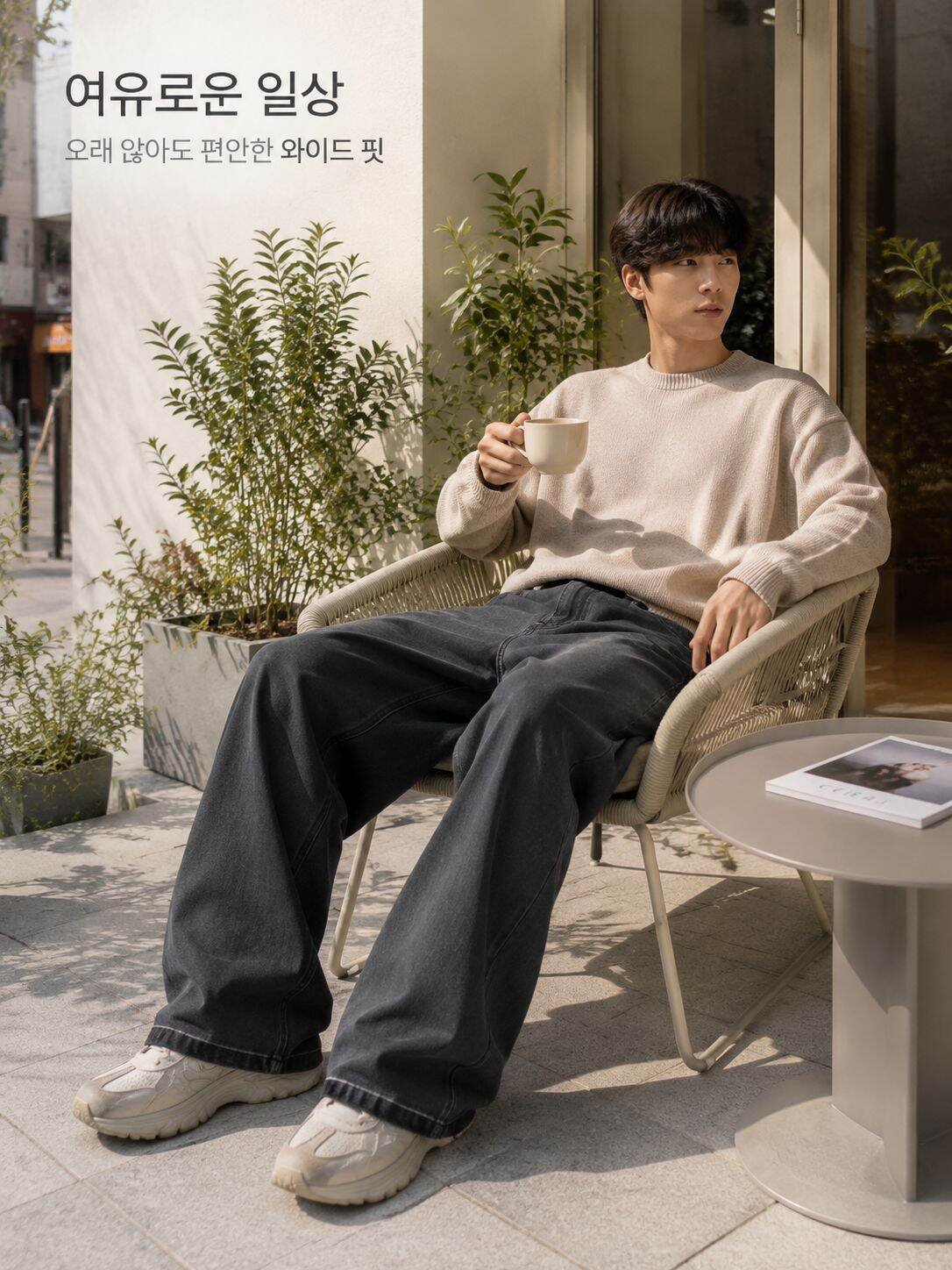 여유로운 착용감의 캐주얼 팬츠