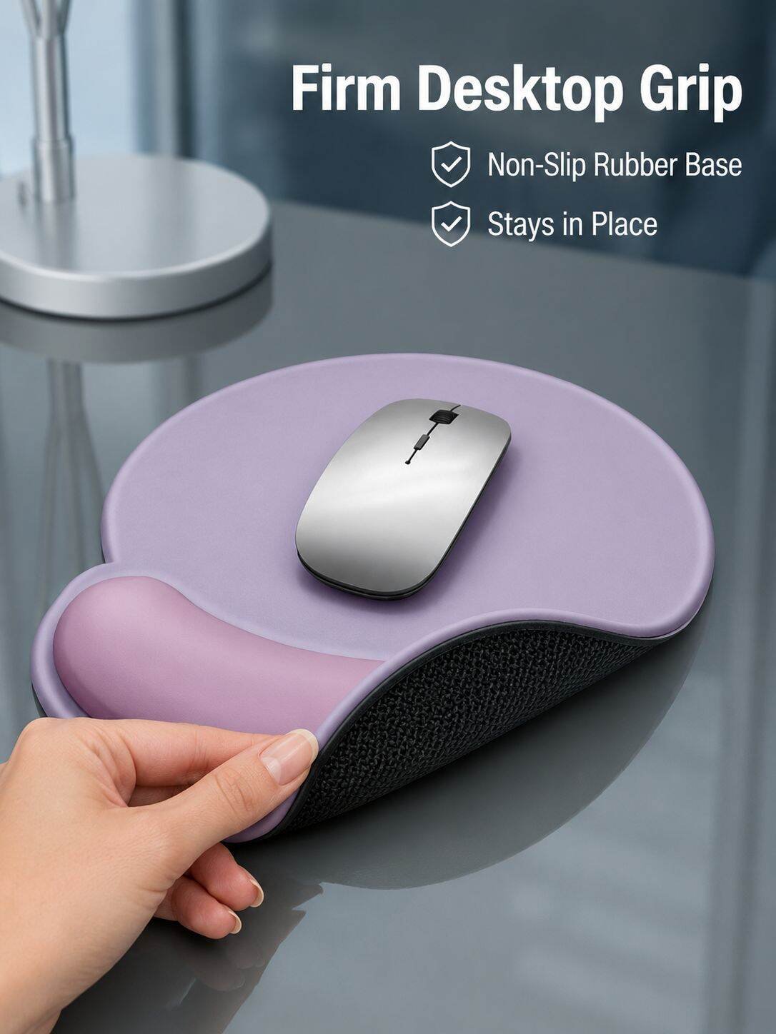 Rubber Non-Slip Mouse Pad with Wrist Rest, Essential for Women’s Office