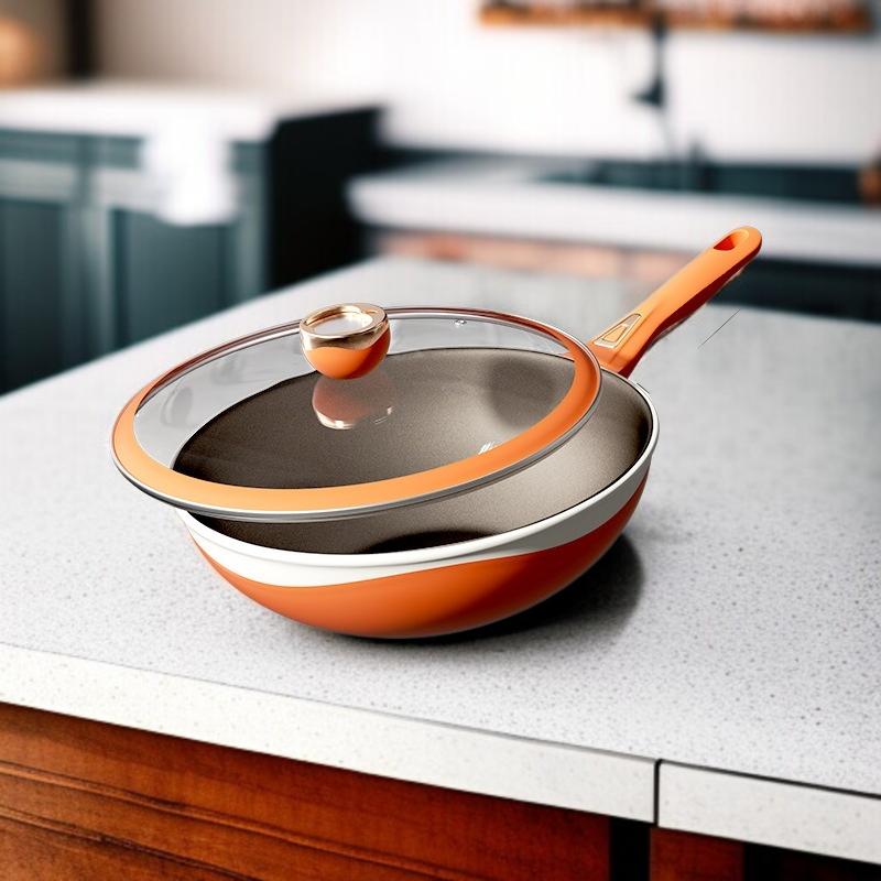 비주얼 투톤 볶음팬 논스틱 건강 무코팅 볶음팬 후라이팬 레인지 국가표준 투톤 볶음팬