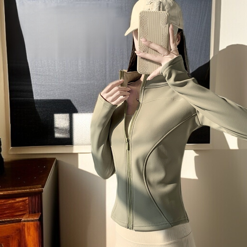 여성용 플리스 긴팔 슬림핏 코트