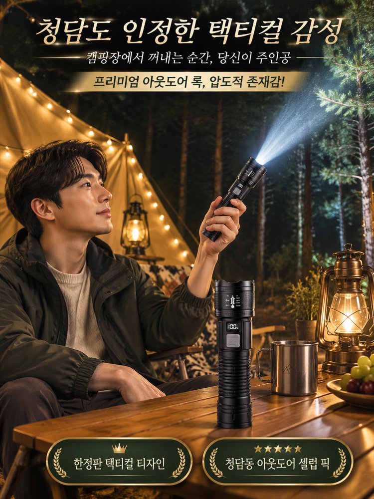 밀리터리급 1km 초장거리 괴물광량 LED 서치라이트 손전등