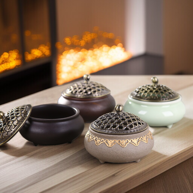 도자기 묘금 삼족향로