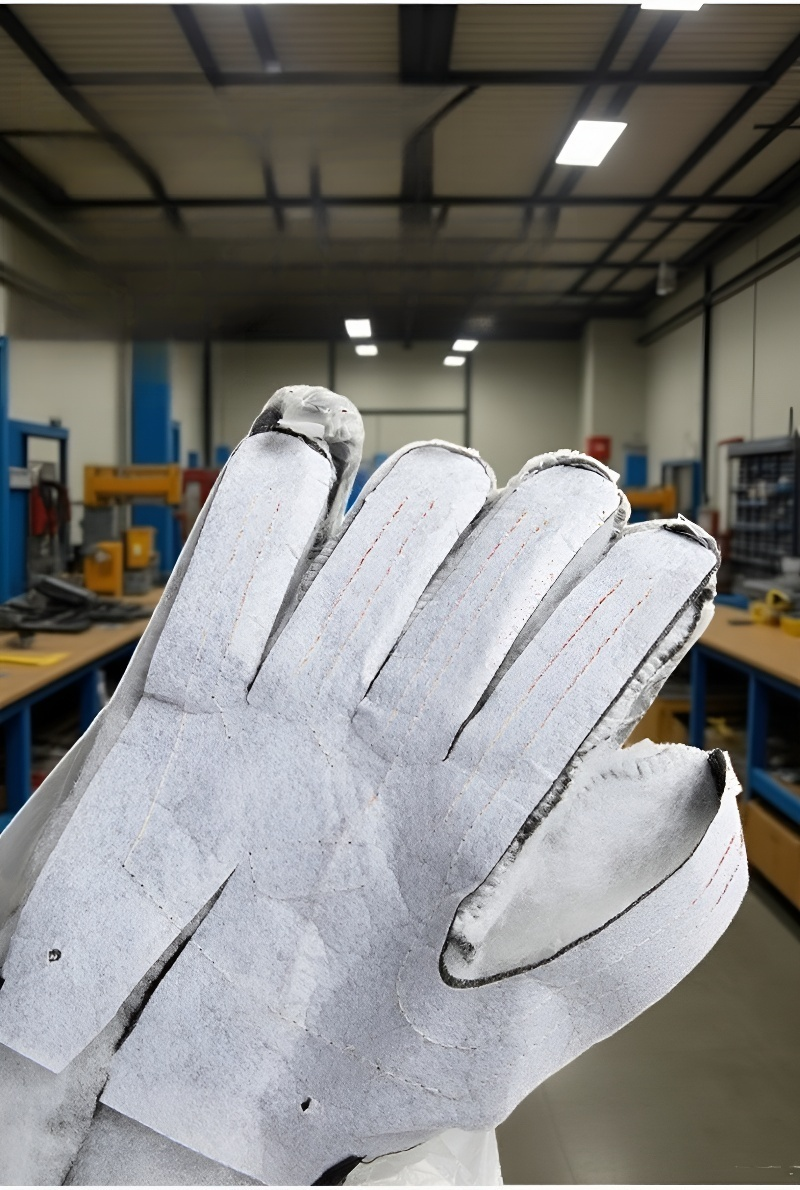 전기 가열 장갑 착용한 손의 근접 사진