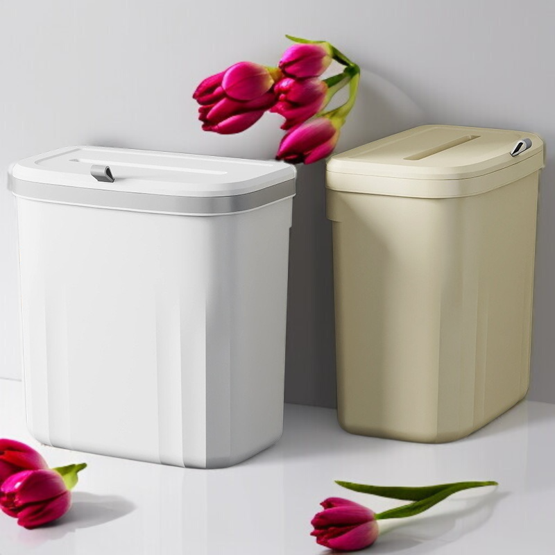가정용 행거 휴지통 주방 벽걸이 휴지통 화장실 뚜껑 달린 휴지통 수납 주방 쓰레기통