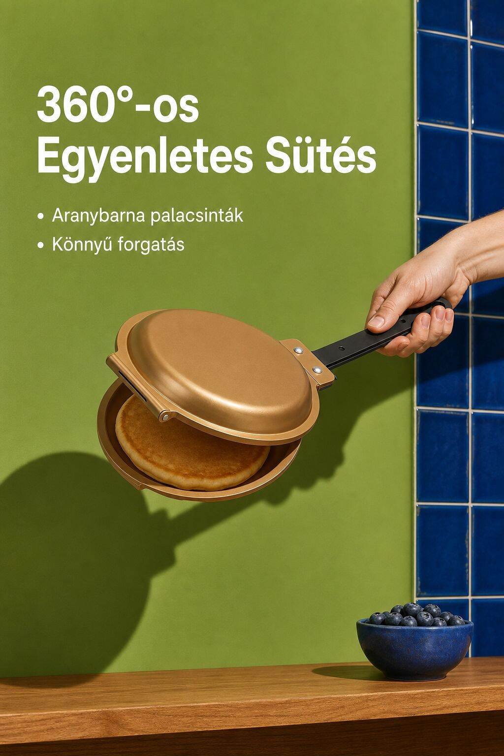 Többfunkciós dupla oldalas serpenyő tojás és steak sütéséhez