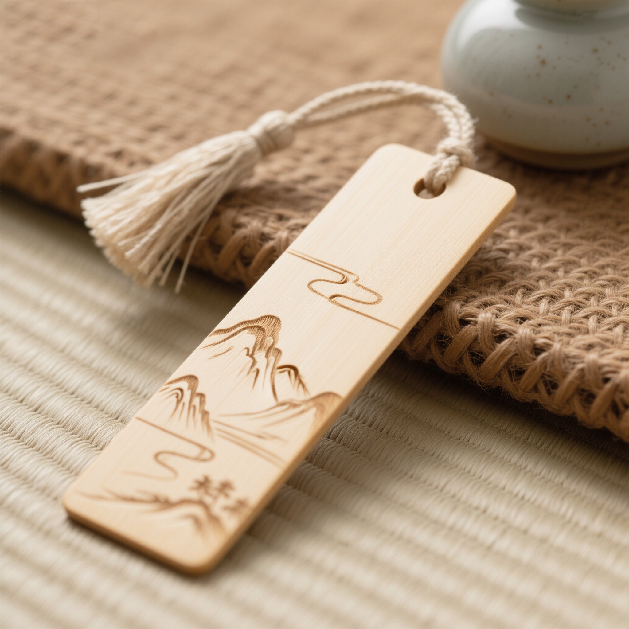  ที่คั่นหนังสือทำจากไม้ไผ่สไตล์คลาสสิก