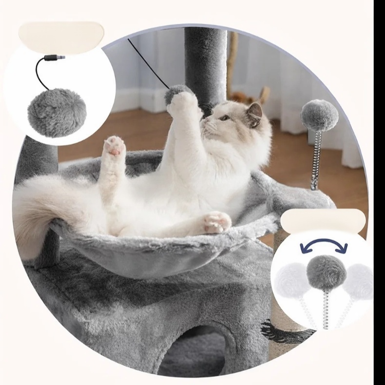 Cat climbing shelf for cats Sisal design scratching pillar jumping platform litter dumping cat tree